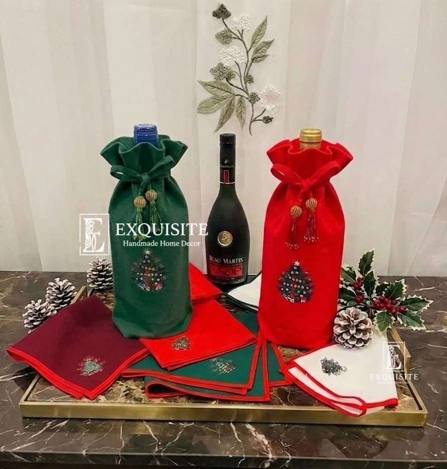 Túi rượu thêu tay handmade - wine bag  ảnh thu nhỏ 5