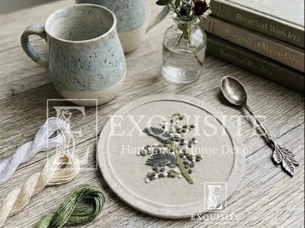Lót ly-Lót cốc thêu tay- Coaster hand embroidery