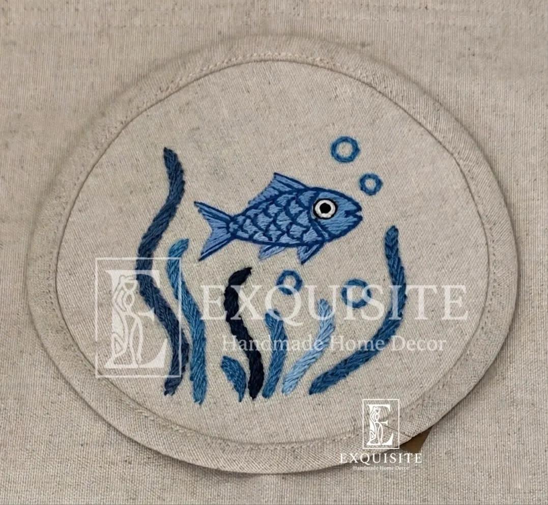 Lót ly-Lót cốc thêu tay- Coaster hand embroidery ảnh thu nhỏ 12