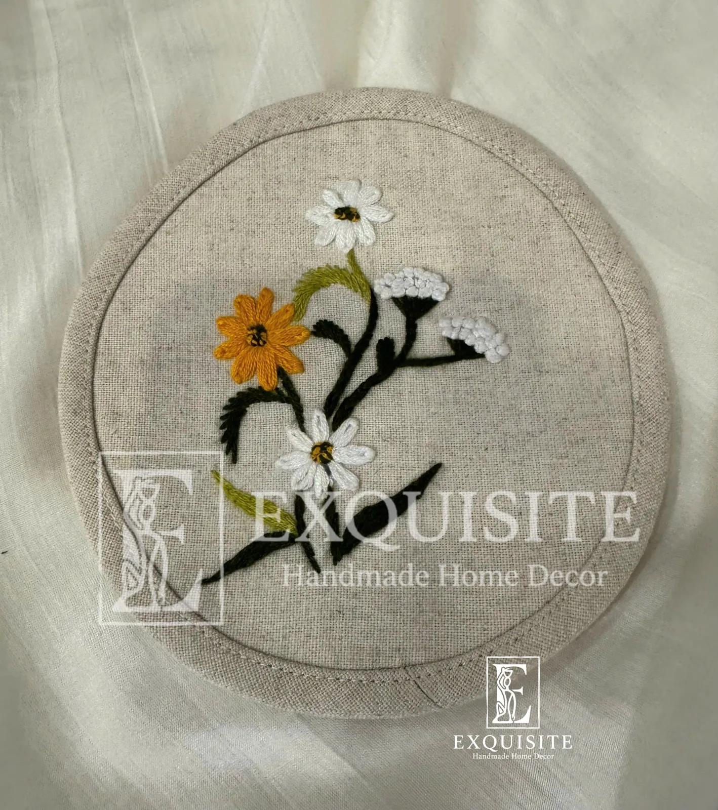 Lót ly-Lót cốc thêu tay- Coaster hand embroidery ảnh thu nhỏ 8