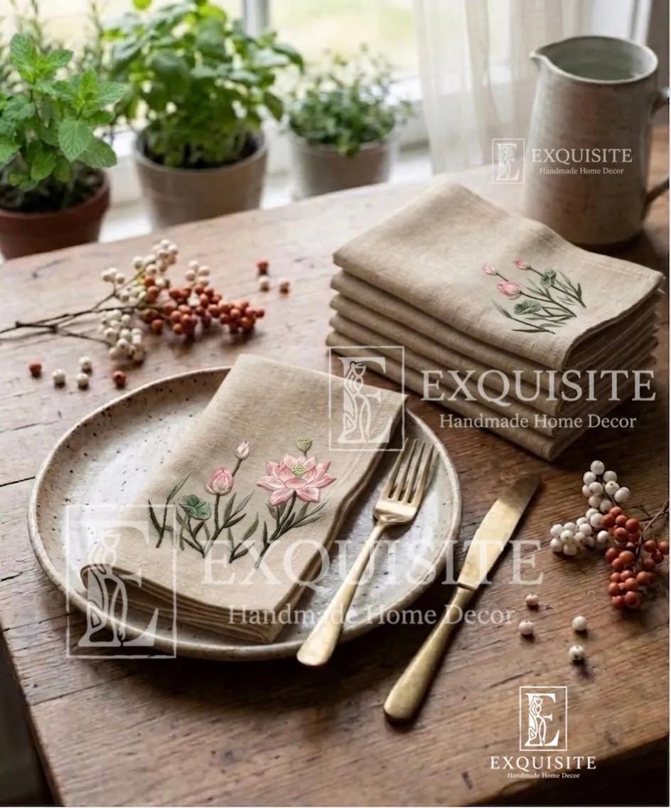 Khăn ăn thêu tay - Napkin hand embroidery ảnh thu nhỏ 20