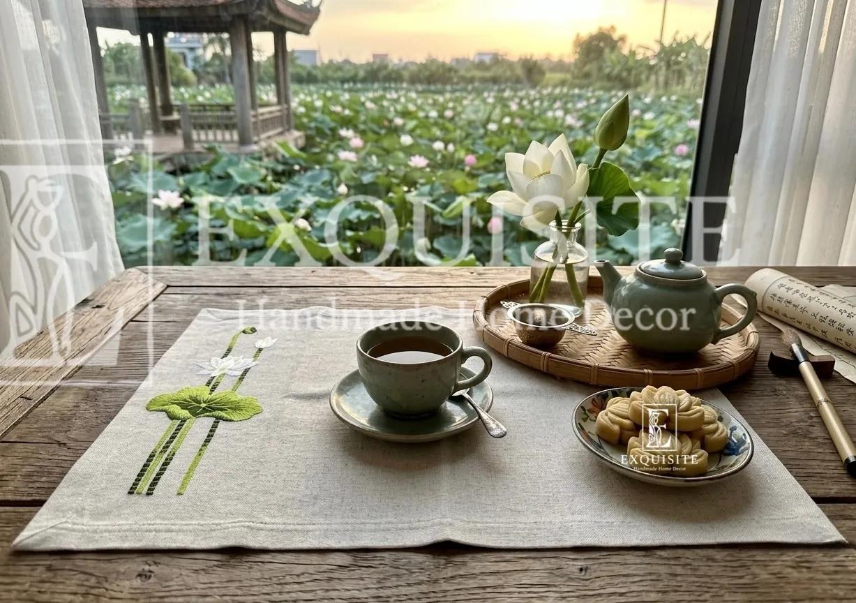 Lót đĩa thêu tay - Placemat hand embroidery ảnh thu nhỏ 12