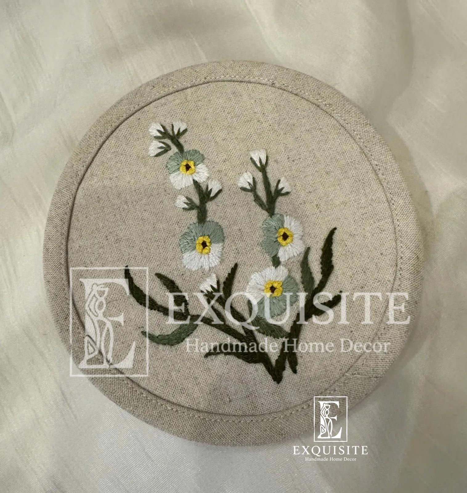 Lót ly-Lót cốc thêu tay- Coaster hand embroidery ảnh thu nhỏ 9
