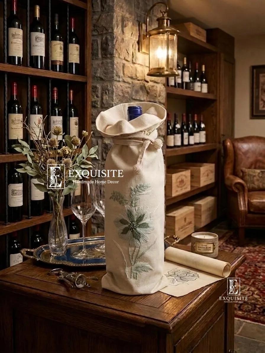 Túi rượu thêu tay handmade - wine bag  ảnh thu nhỏ 8