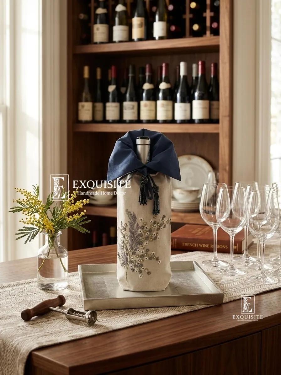 Túi rượu thêu tay handmade - wine bag  ảnh thu nhỏ 7