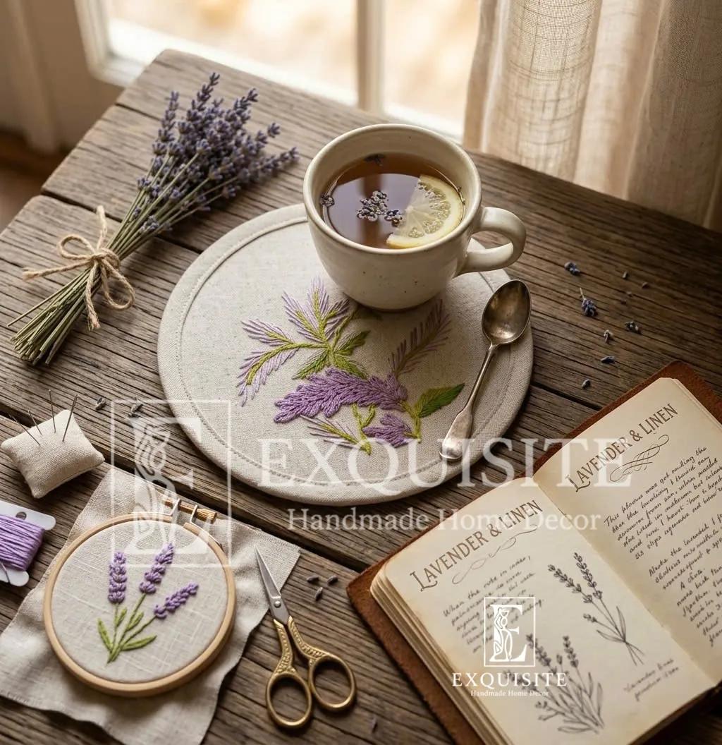 Lót ly-Lót cốc thêu tay- Coaster hand embroidery ảnh thu nhỏ 11
