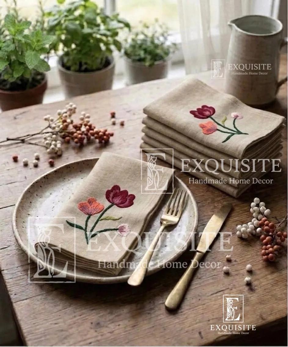 Khăn ăn thêu tay - Napkin hand embroidery ảnh thu nhỏ 19