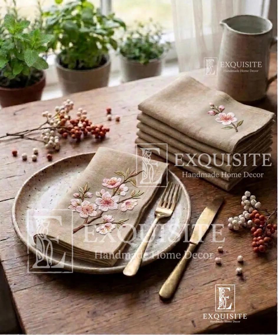 Khăn ăn thêu tay - Napkin hand embroidery ảnh thu nhỏ 13