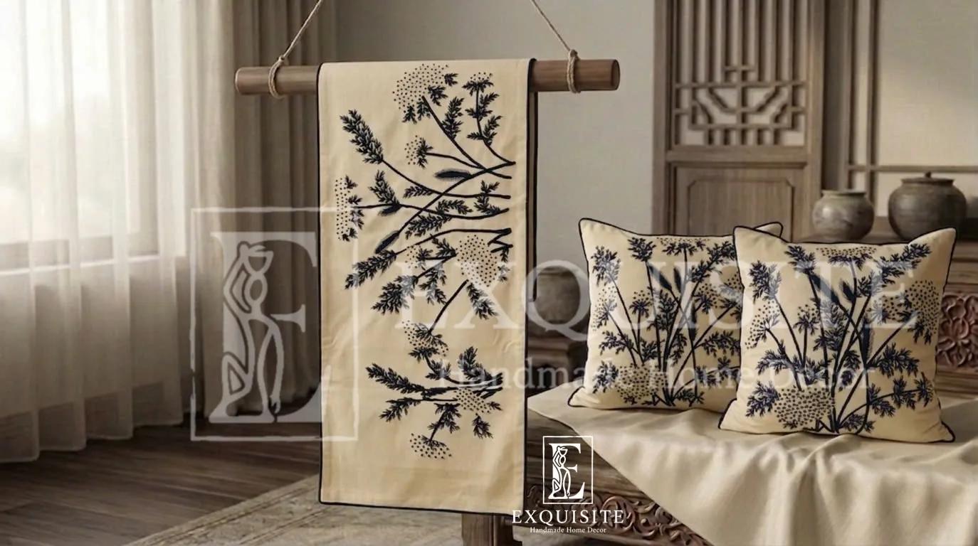 Runner trải giữa bàn thêu tay ảnh thu nhỏ 4