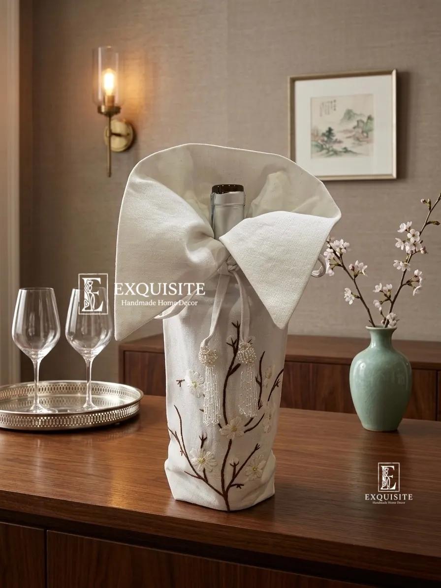 Túi rượu thêu tay handmade - wine bag  ảnh thu nhỏ 9
