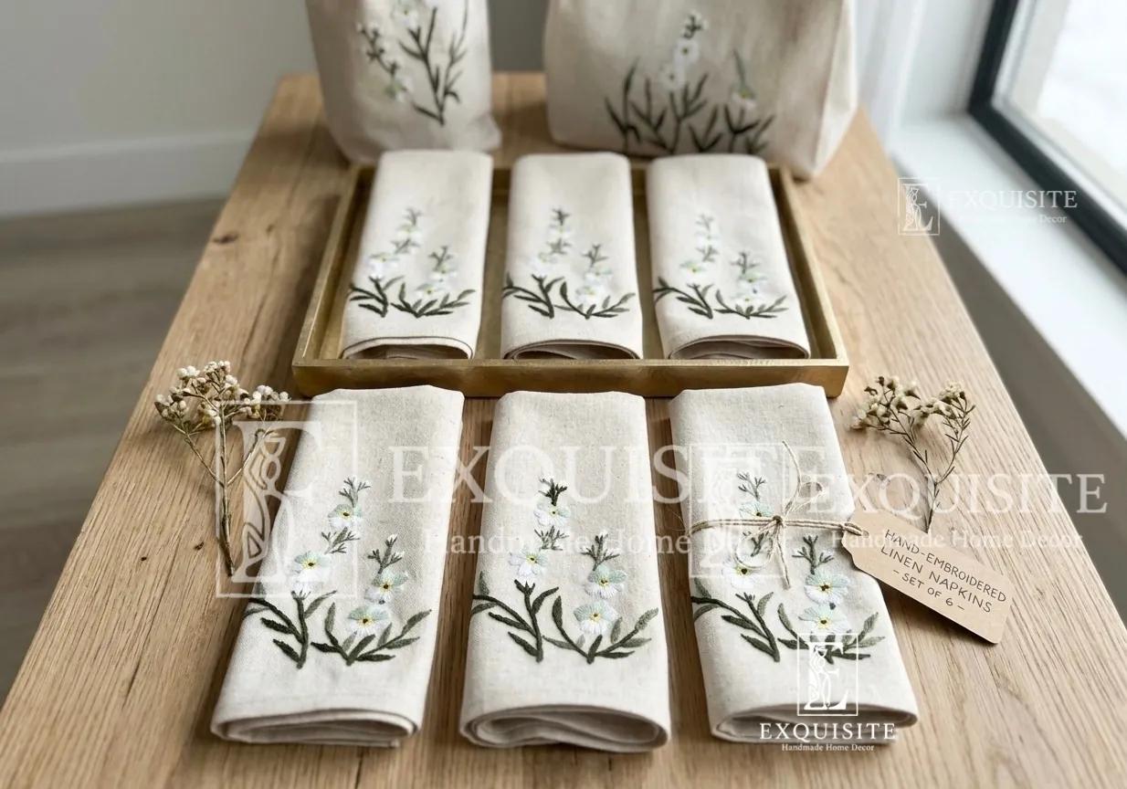 Khăn ăn thêu tay - Napkin hand embroidery ảnh thu nhỏ 9