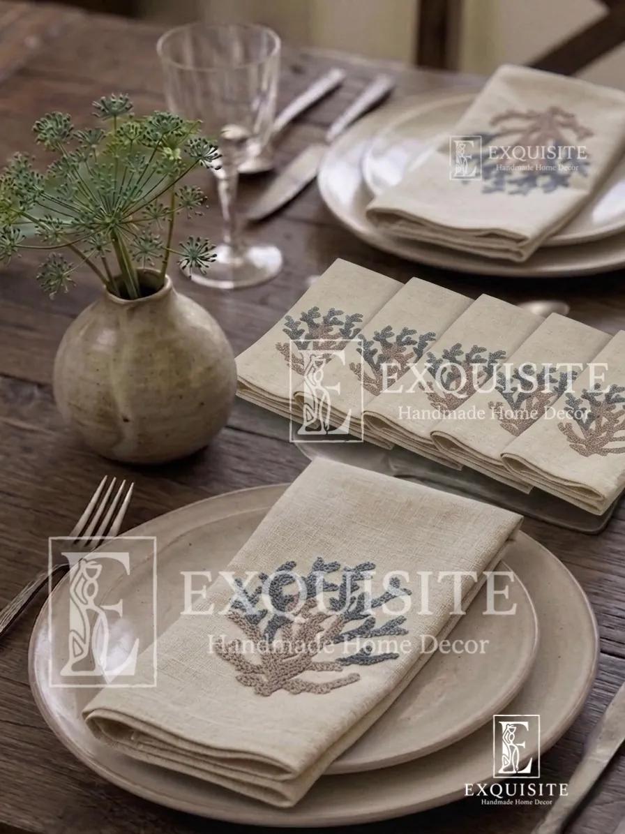 Khăn ăn thêu tay - Napkin hand embroidery ảnh thu nhỏ 16
