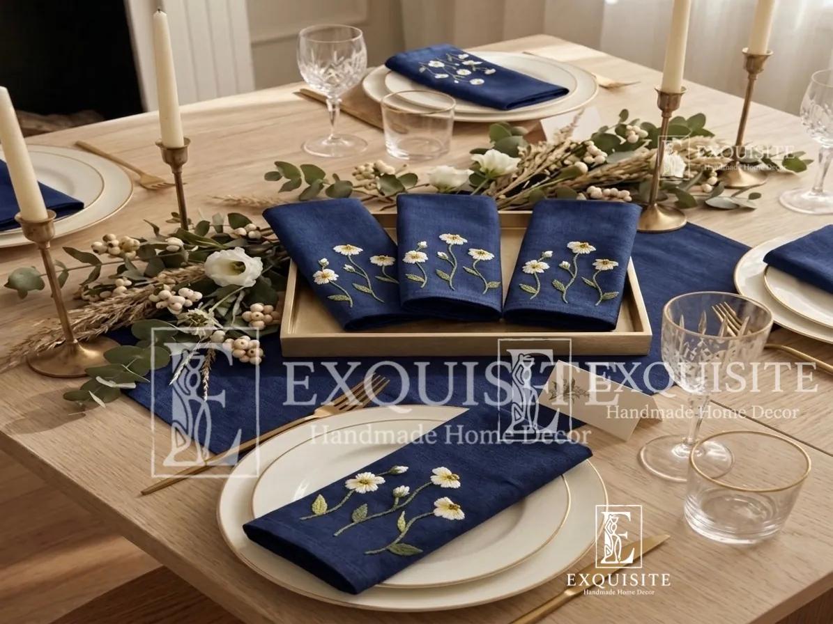 Khăn ăn thêu tay - Napkin hand embroidery ảnh thu nhỏ 7