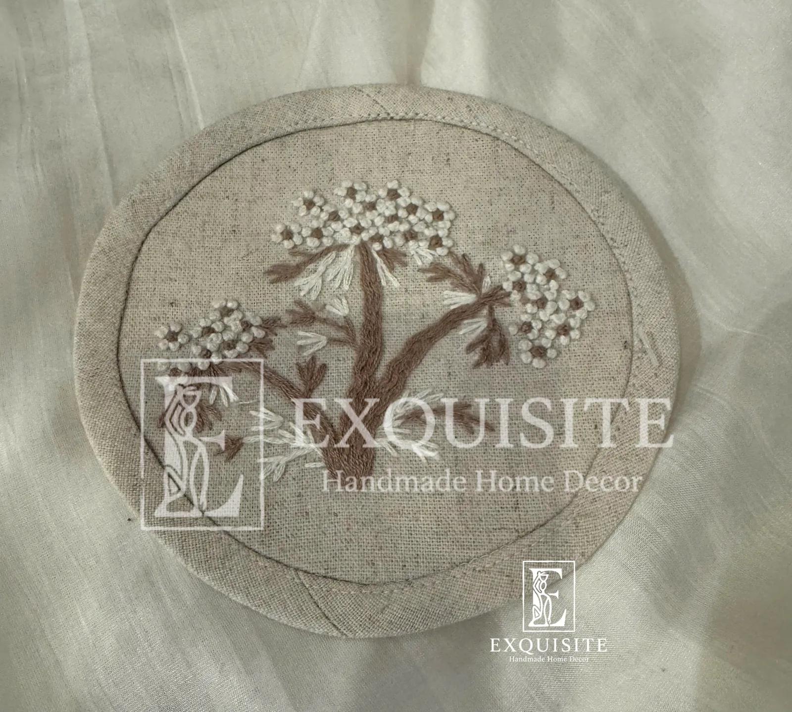 Lót ly-Lót cốc thêu tay- Coaster hand embroidery ảnh thu nhỏ 13