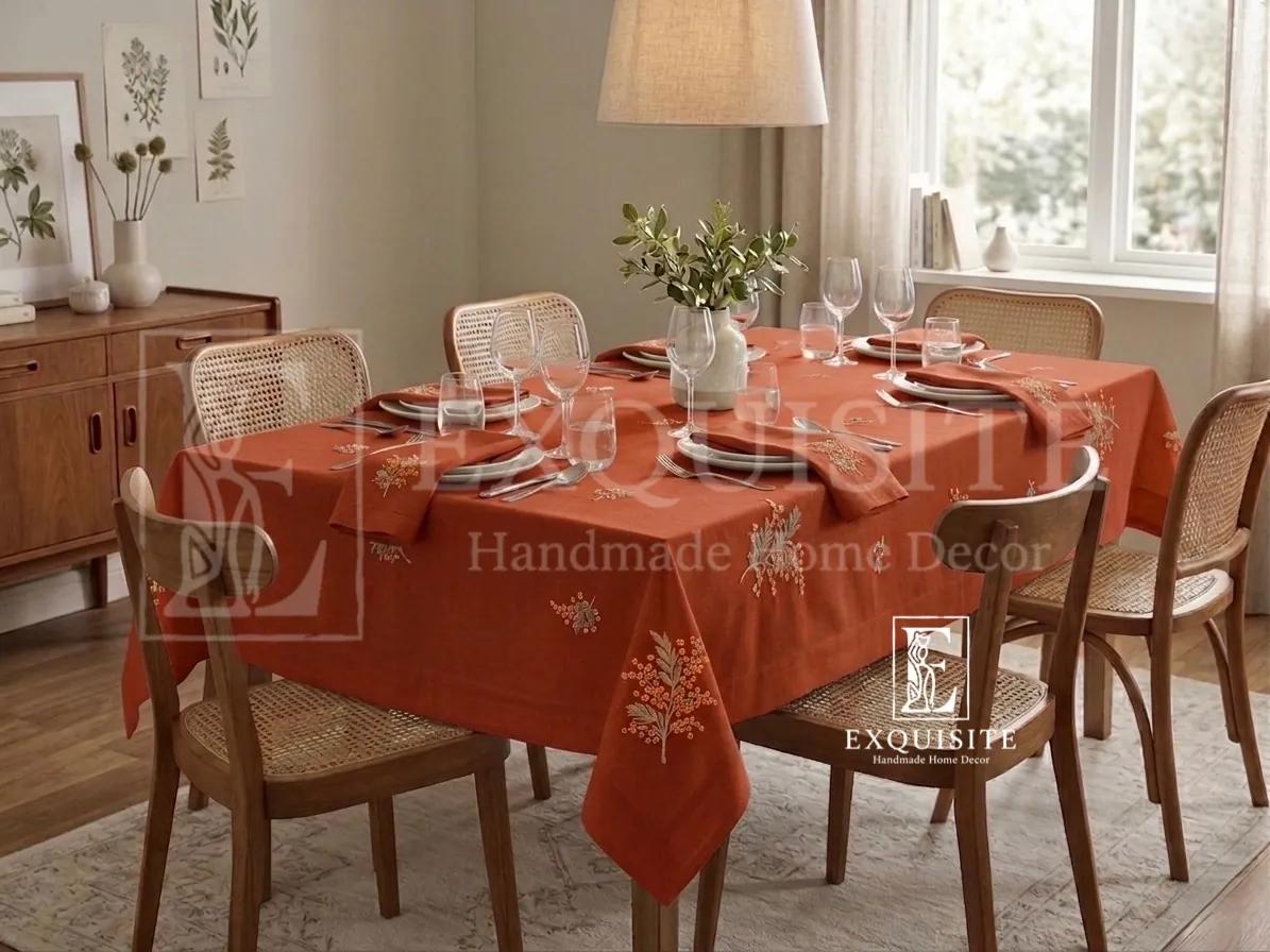 Phủ bàn ăn thêu tay size 1,6mx2,5m ảnh thu nhỏ 6