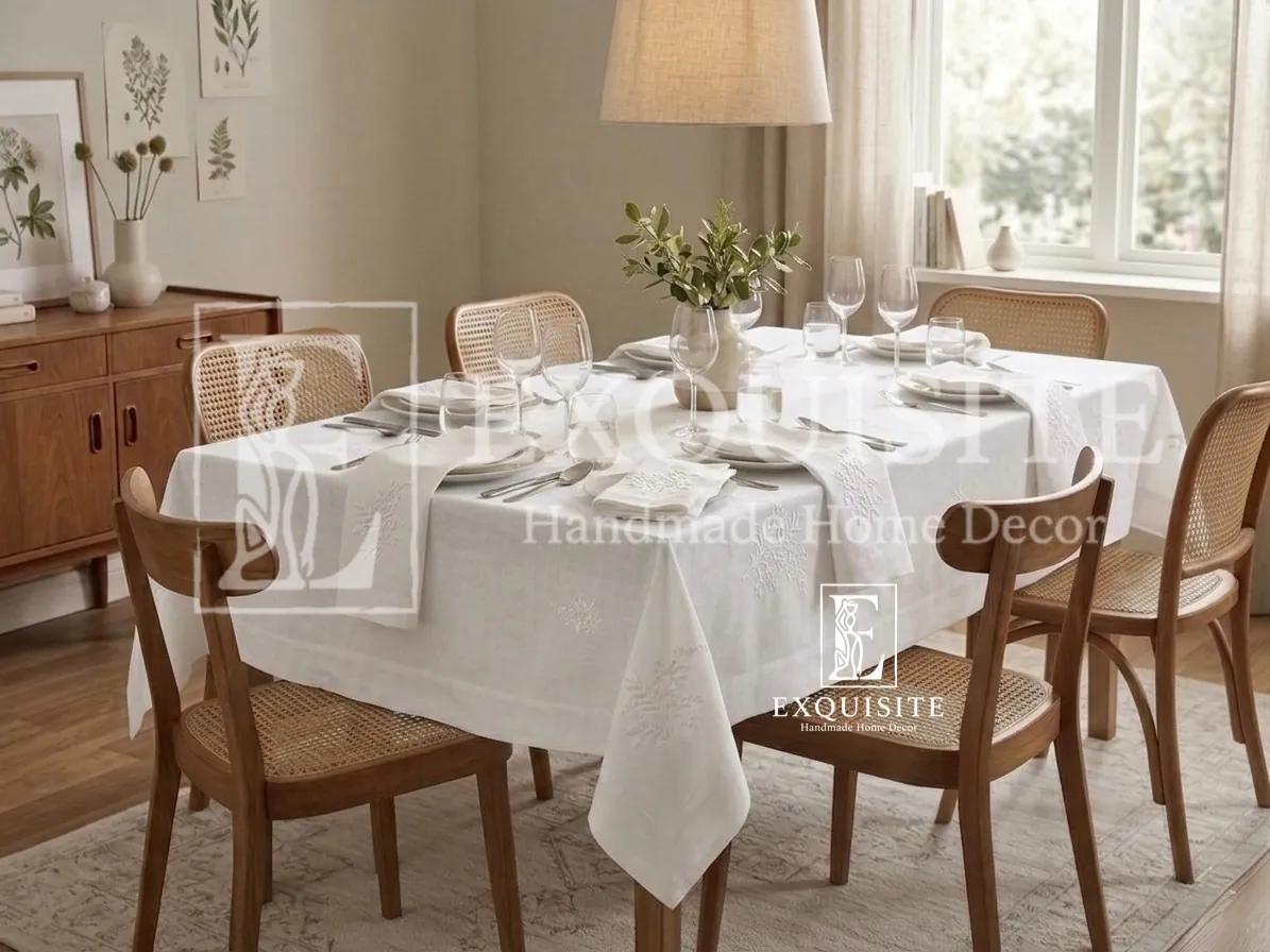 Phủ bàn ăn thêu tay size 1,6mx2,5m ảnh thu nhỏ 12
