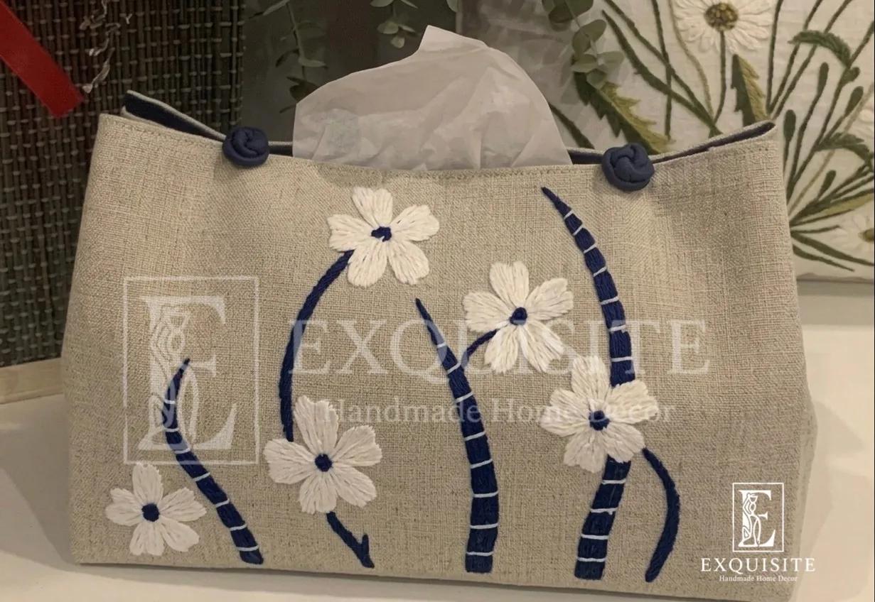 Hôp giấy ăn thêu tay - TIssue box hand embroidery ảnh thu nhỏ 9