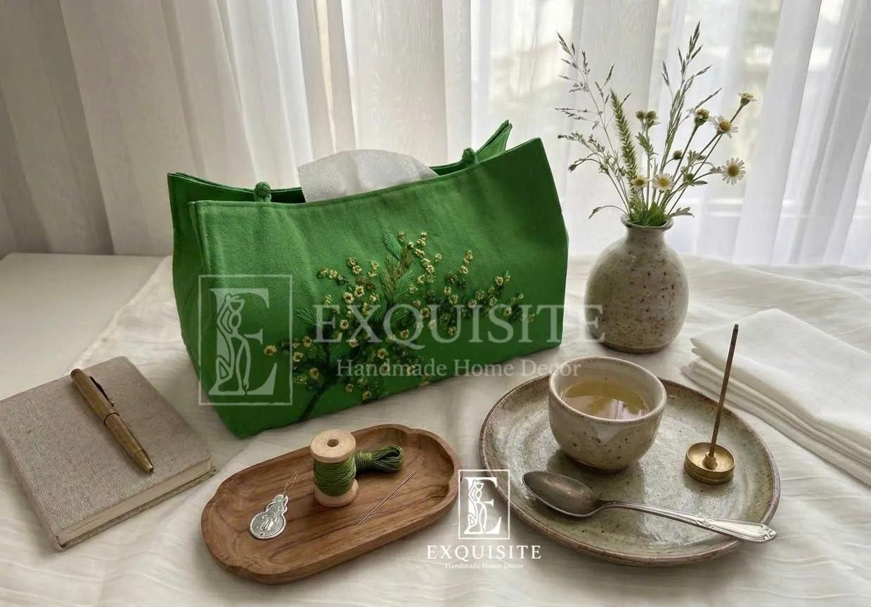 Hôp giấy ăn thêu tay - TIssue box hand embroidery ảnh thu nhỏ 4