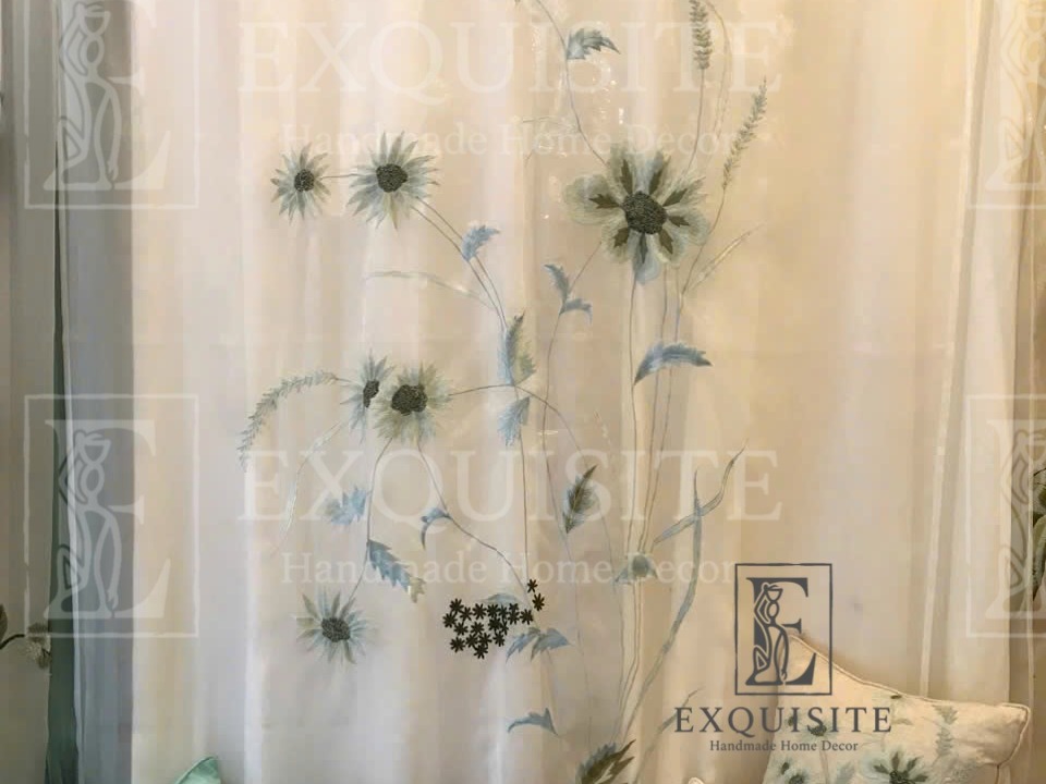 Organza curtain w-embroidery- Rèm thêu tay
