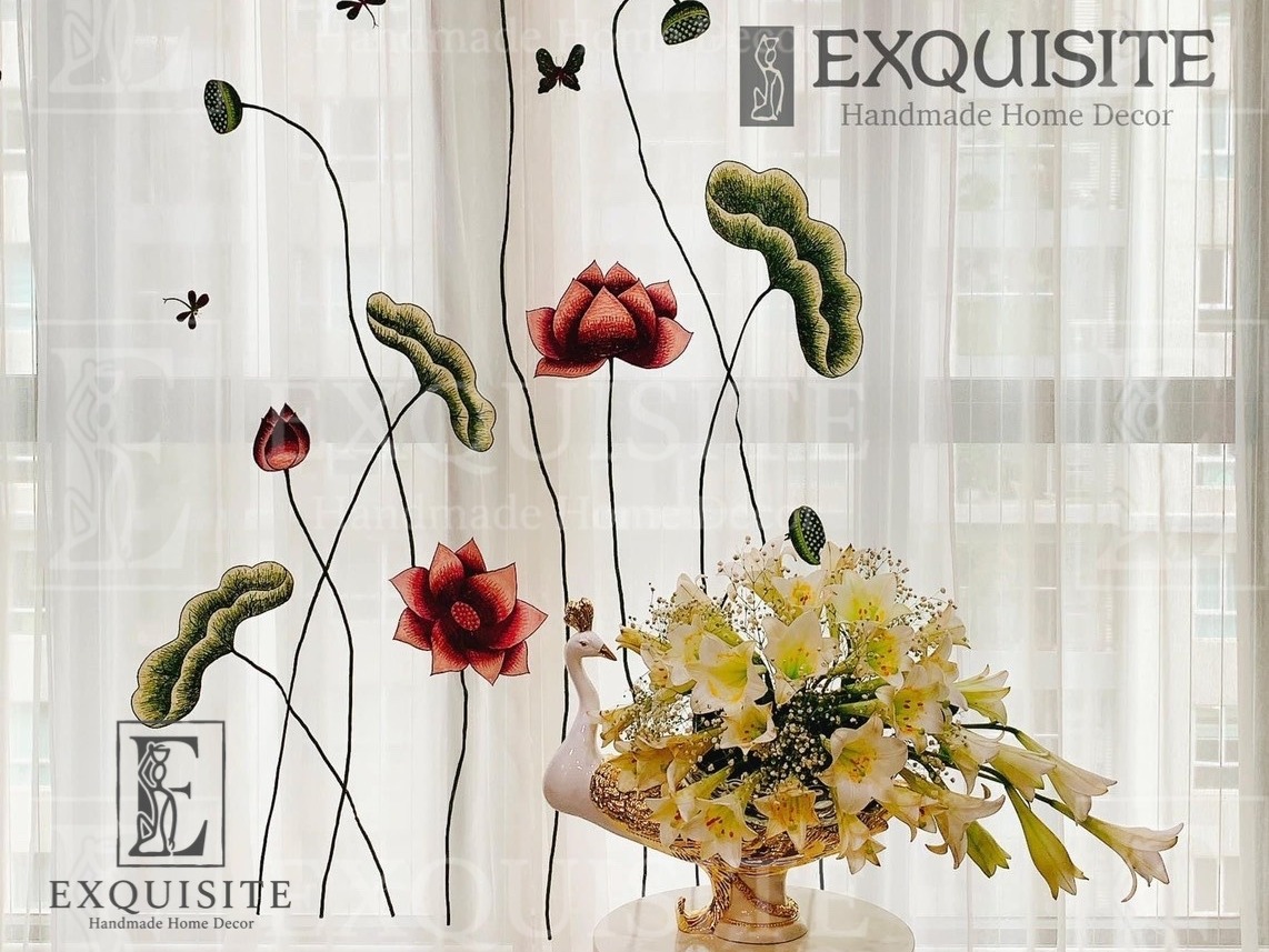 Organza curtain w-embroidery- Rèm thêu tay