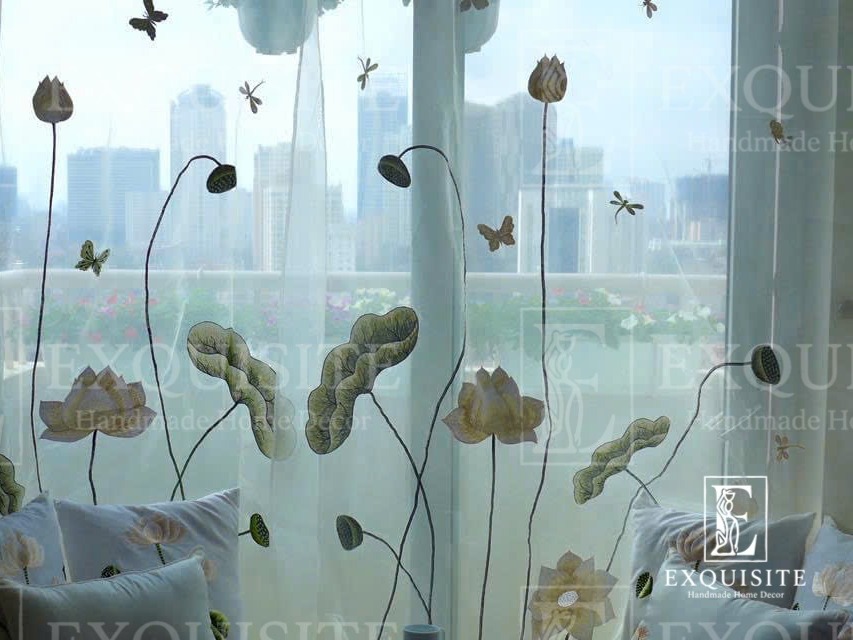 Organza curtain w-embroidery- Rèm thêu tay