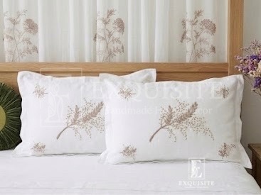 Pillow case with hand embroidery - Gối ngủ thêu tay — Exclusive Piece