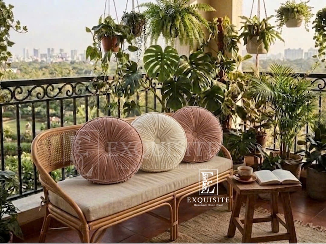 Velvet round plain cushion - Gối tròn nhung trơn — Exclusive Piece