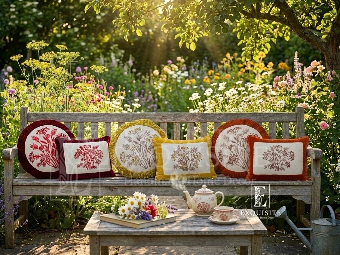 Combo 2 round velvet & size 30x40 with hand embroidery — Exclusive Piece