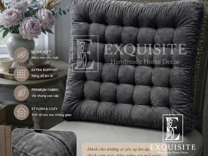 Sitting cushion with hand stitching - Đệm ngồi khâu tay — Exclusive Piece