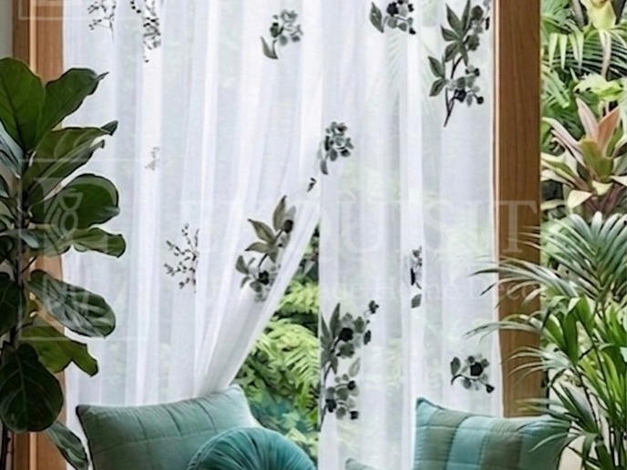 Organza curtain w-embroidery- Rèm thêu tay