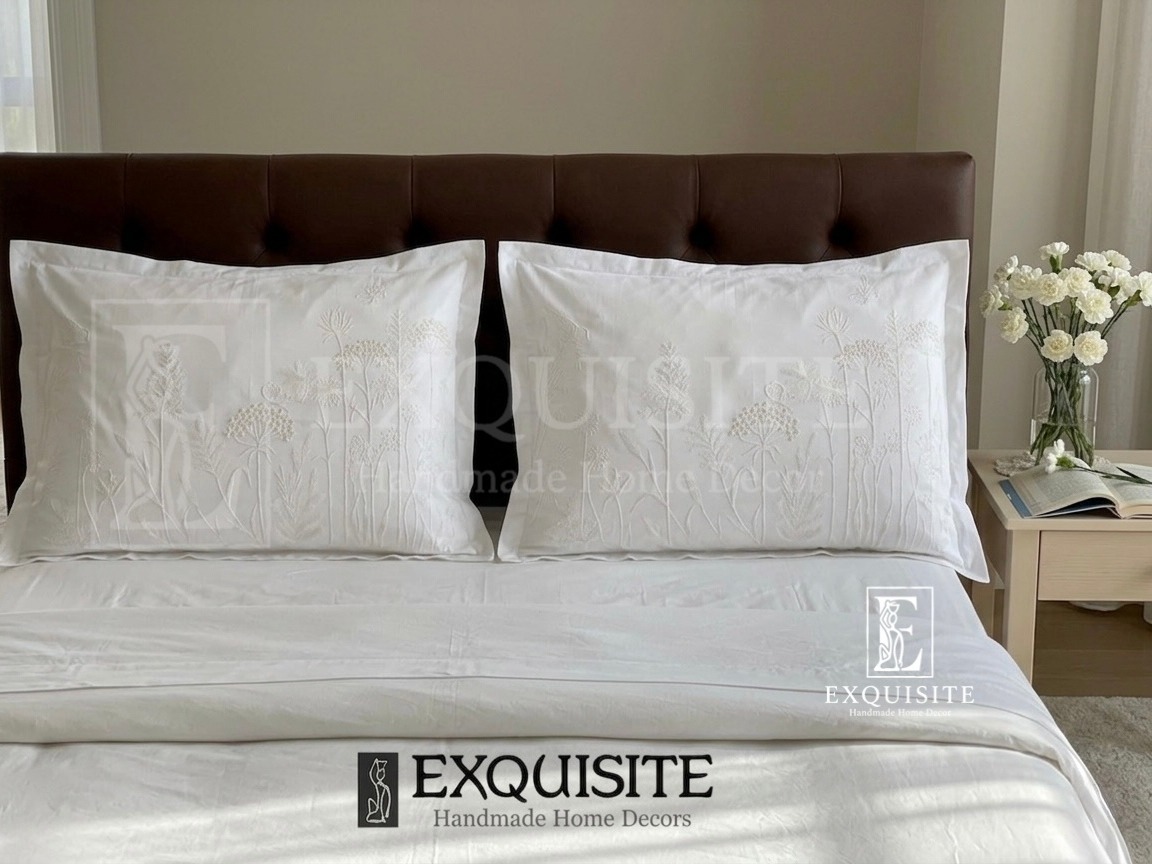 Pillow case with hand embroidery - Gối ngủ thêu tay — Exclusive Piece