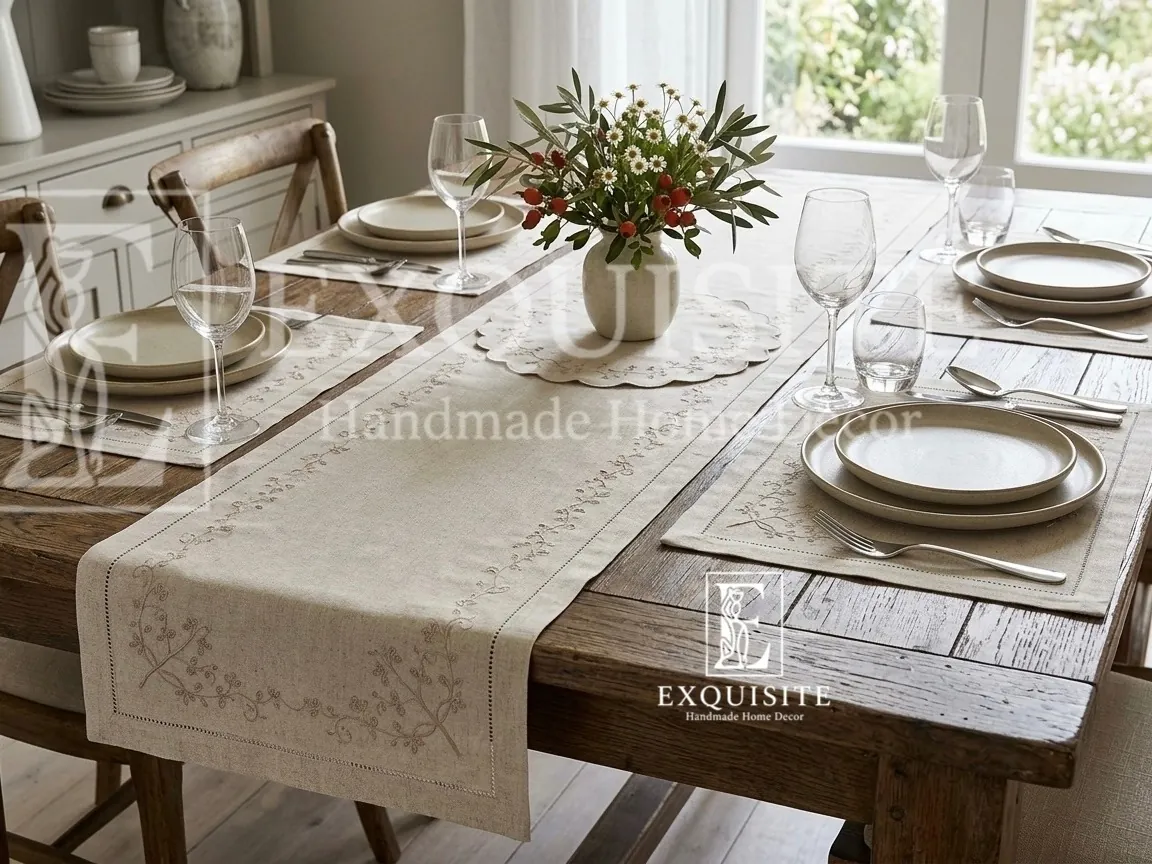 Ancient table runner - Khăn trải giữa bàn rua khuyên cổ đại